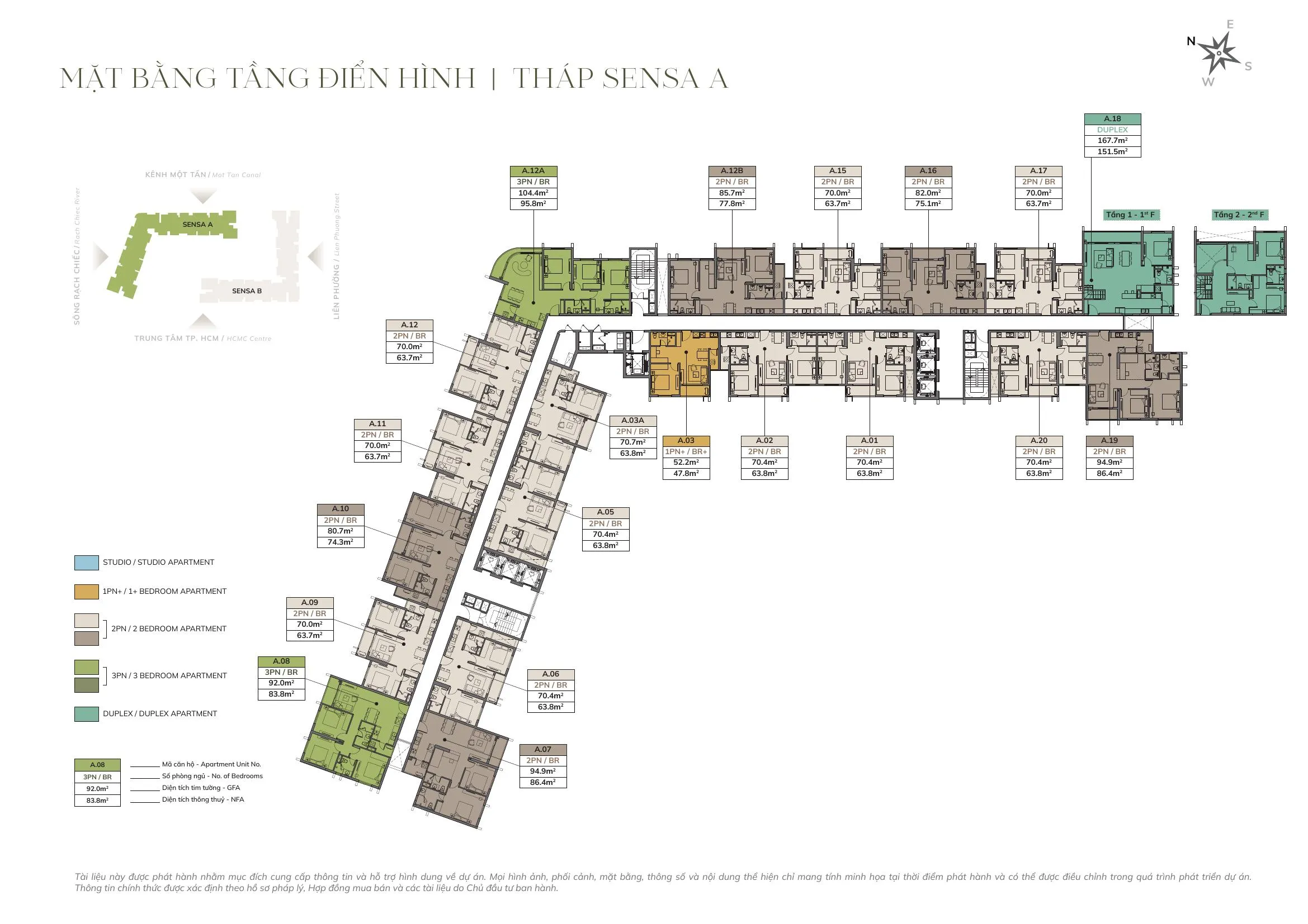 Mặt bằng tầng điển hình Tháp Sensa A